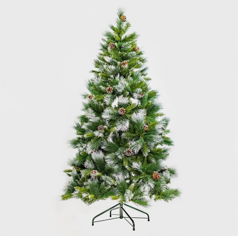 6ft Snow Tipped Artificial Christmas Tree with Pine Cones