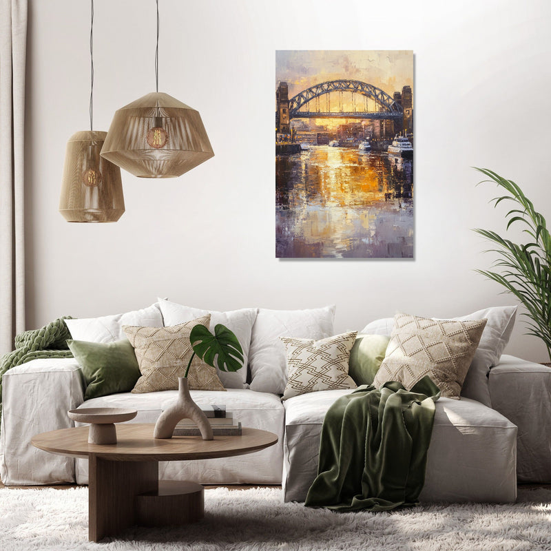 Tyne Bridge Golden Canvas