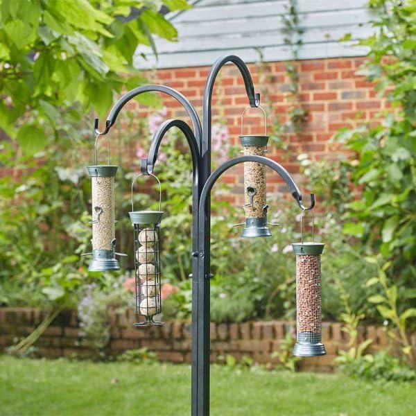 4 Way Garden Hanging Station for Bird Feeders and Baskets 181cm