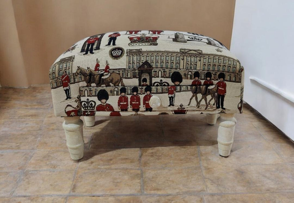 LONDON FABRIC FOOTSTOOL WITH DRAWER