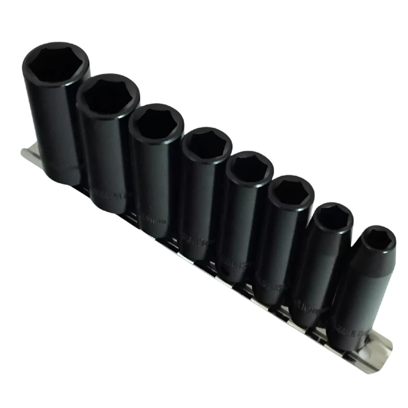 8Pc 3/8" Drive Socket Set Deep Impact Socket Heavy Duty Metric Chrome Vanadium