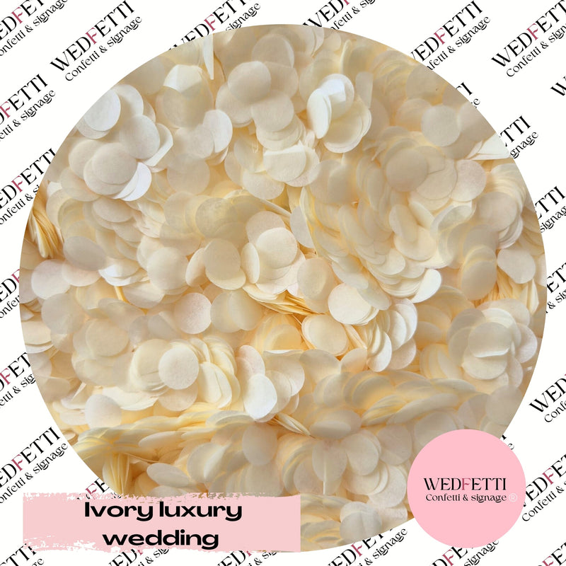 Biodegradable Slow falling paper Confetti - Luxury ivory bulk bag 500g