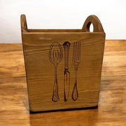 18CM WOODEN CUTLERY BOX 4 COMPARTMENTS - InStock