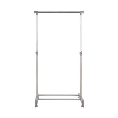 Grey and Chrome Finish Clothes Hanging Rail with Wheels | Ralesi