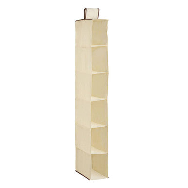 6 Section Cream Hanging Shoe Organiser | Verti