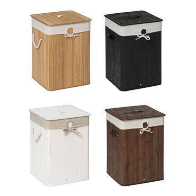 Natural Bamboo Square Laundry Hamper | Kankyo
