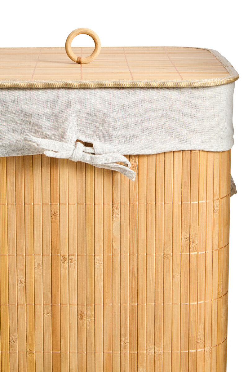 Natural Bamboo Square Laundry Hamper | Kankyo