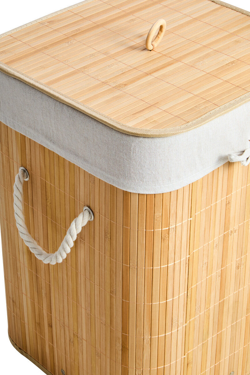 Natural Bamboo Square Laundry Hamper | Kankyo