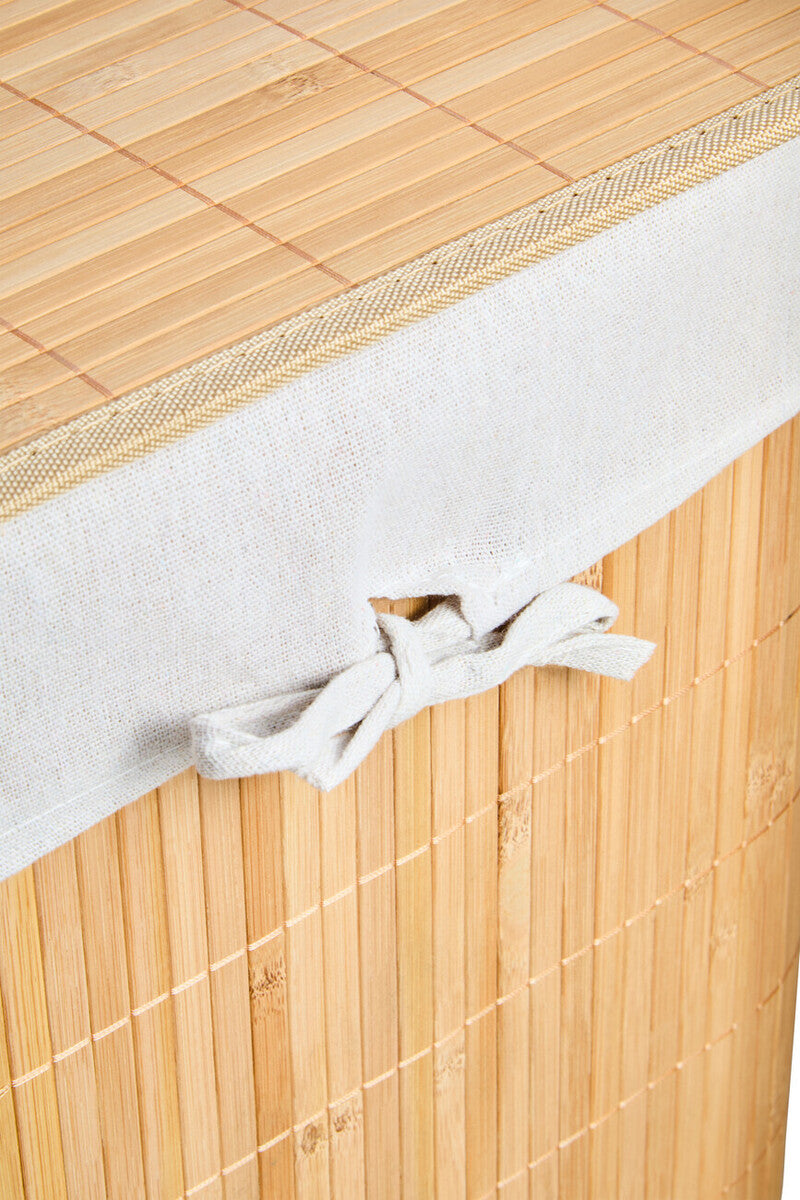 Natural Bamboo Square Laundry Hamper | Kankyo