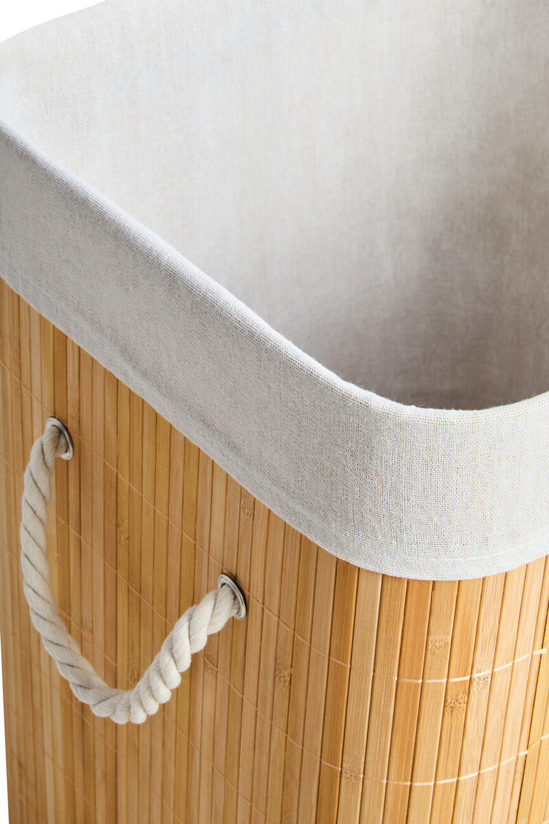 Natural Bamboo Square Laundry Hamper | Kankyo