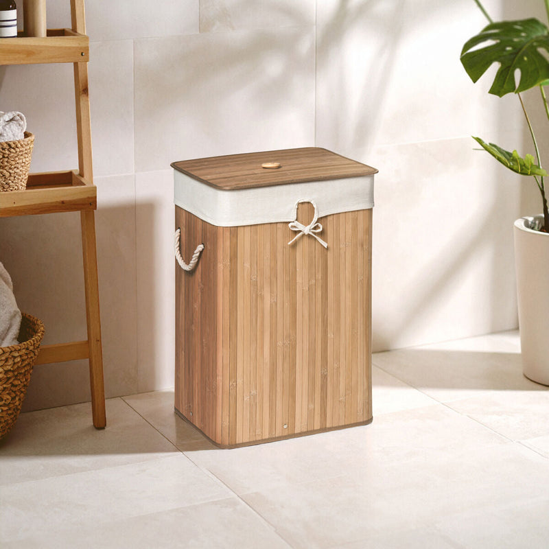 Rectangular Natural Bamboo Laundry Hamper | Kankyo