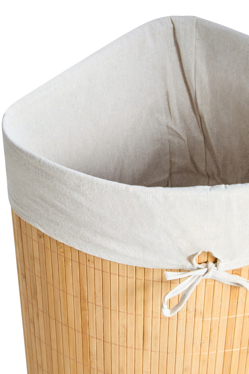 Natural Bamboo Corner Laundry Hamper | Kankyo