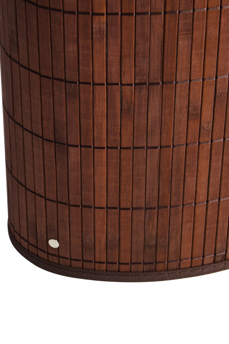 Dark Brown Bamboo Corner Laundry Hamper | Kankyo