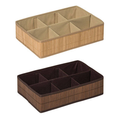 6 Sections Dark Brown Storage Box | Kankyo
