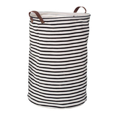 Black and Natural Laundry Bag | Stripe
