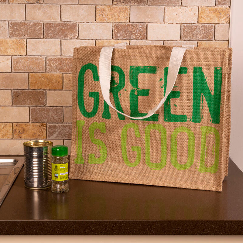 Green Is Good Jute Shopping Bag | Jade