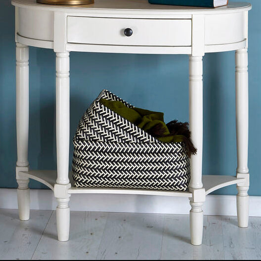 Set of Five Black and White Woven Storage Baskets | Nautical
