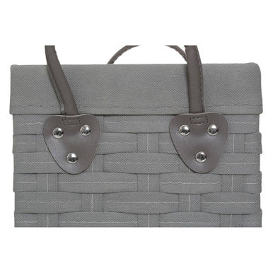 Set of 3 Lattice Grey Rectangular Storage Baskets | Lida