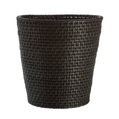 Black Rattan Waste Basket | Lidi