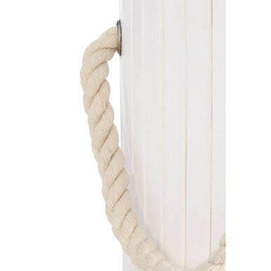 Round White Bamboo Laundry Hamper | Kankyo