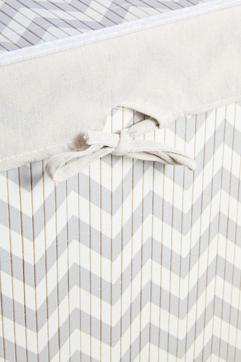 White and Grey Chevron Laundry Hamper | Kankyo