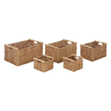 Set of 5 Water Hyacinth Storage Baskets | Lidi