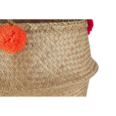 Small Seagrass Pom Pom Basket | Solas