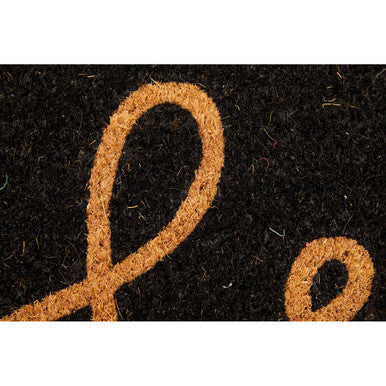 Hello Black Coir Doormat | Filta
