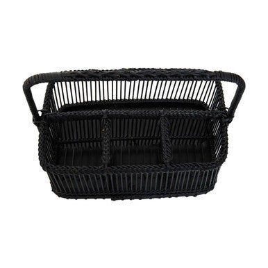 Black Rattan and Bamboo Caddy | Ezell
