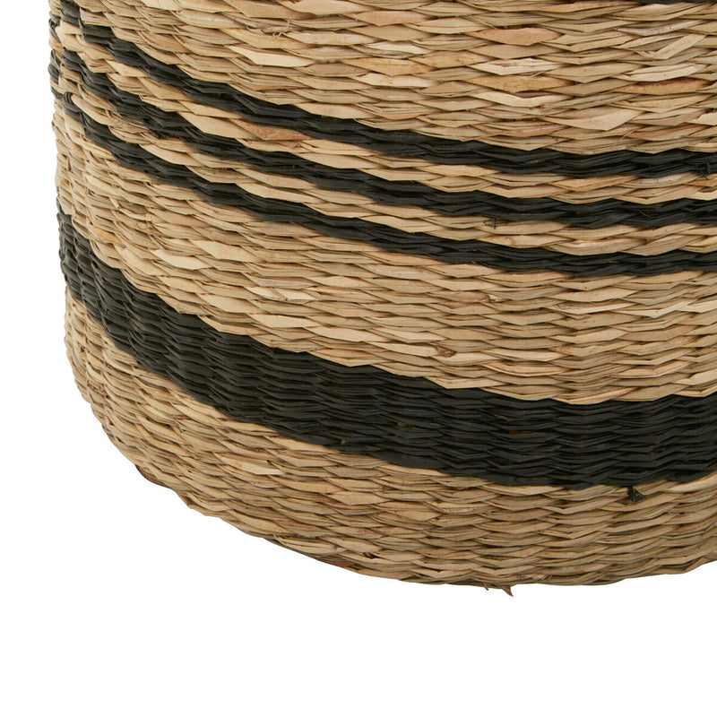 Arles Set of 2 Seagrass Baskets with Black Stripes.
