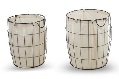 Set of Two Matte Black Laundry Baskets | Harga