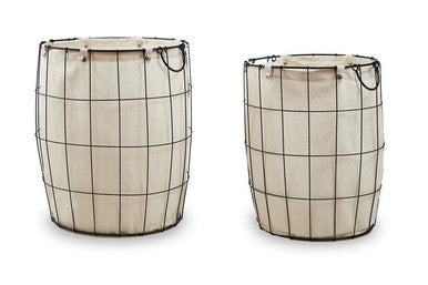 Set of Two Matte Black Laundry Baskets | Harga