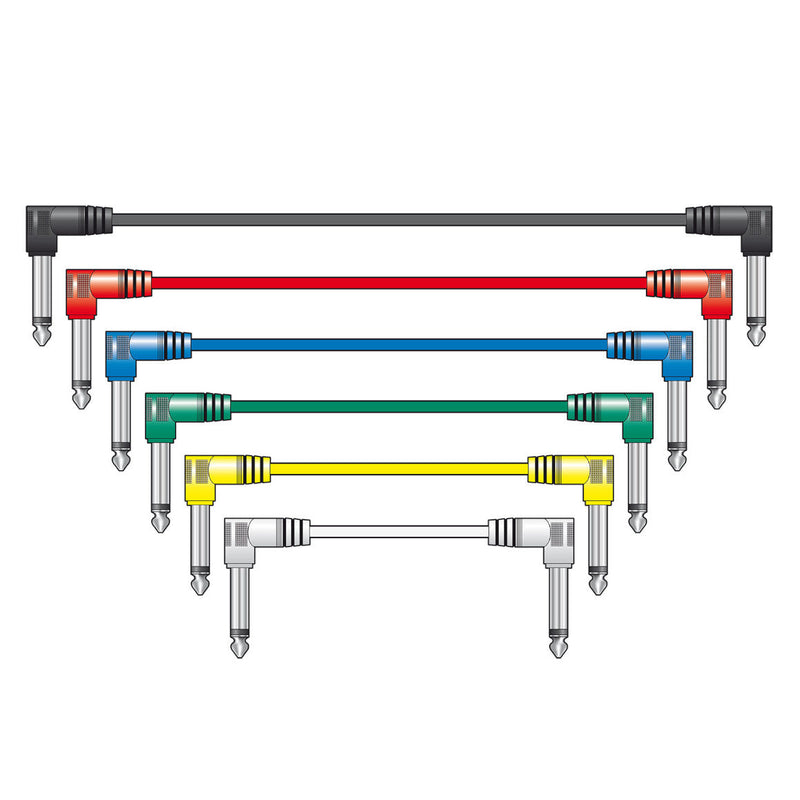 Chord / Citronic 6.3mm Mono Jack Patch Leads 6 Pack