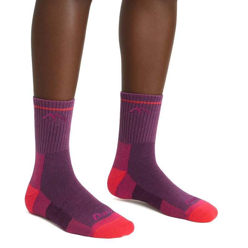 Ladies Micro Crew Cushioned Midweight Hiking Merino Wool Socks