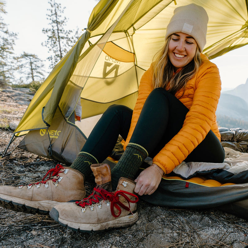 Ladies Micro Crew Cushioned Midweight Hiking Merino Wool Socks