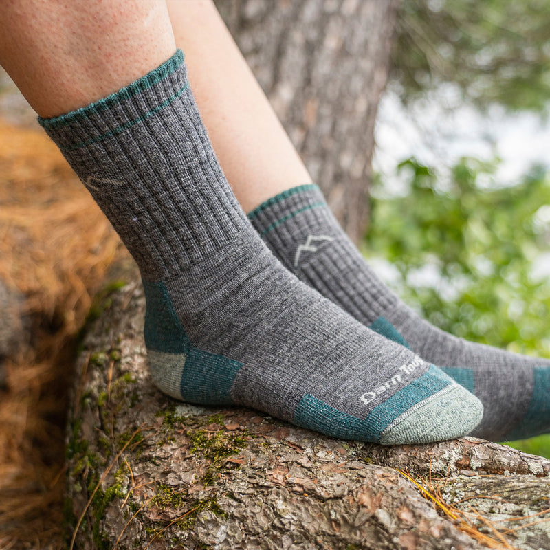 Ladies Micro Crew Cushioned Midweight Hiking Merino Wool Socks