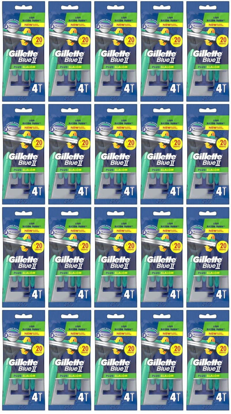 20 x Gillette Blue 2 Plus Slalom Disposable 4 S