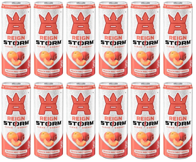 12 x Reign Storm Peach Nectarine 355Ml