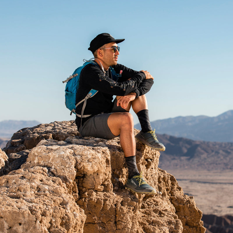 Mens Merino Wool Crew Lightweight Anti Blister Hiking Socks
