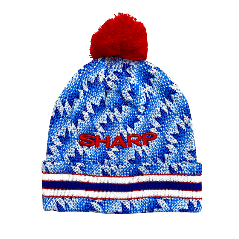 1990 SHARP Blue and White Away Bobble Hat