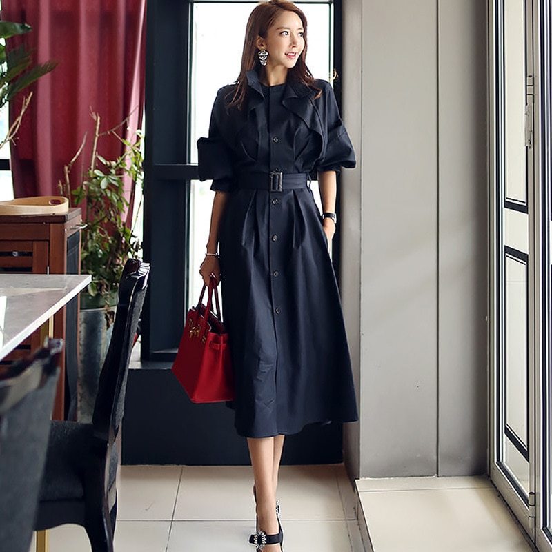 Bat sleeve trench coat