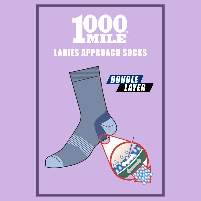1 Pack Ladies Approach Repreve Double Layer Socks