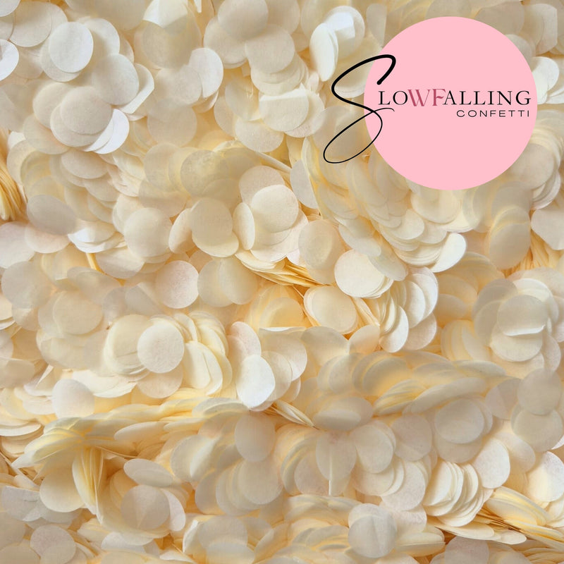 Biodegradable Slow falling paper Confetti - Luxury ivory bulk bag 500g