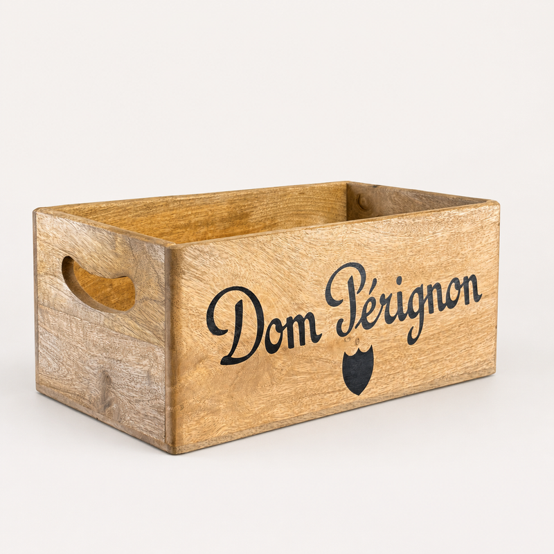 Dom Perignon Storage Wooden Champagne Crates Natural Finish