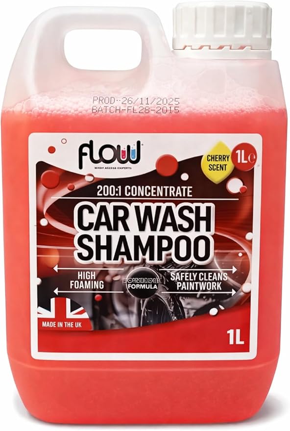 1L Cherry Scented Car Shampoo pH Balanced Concentrated Wash