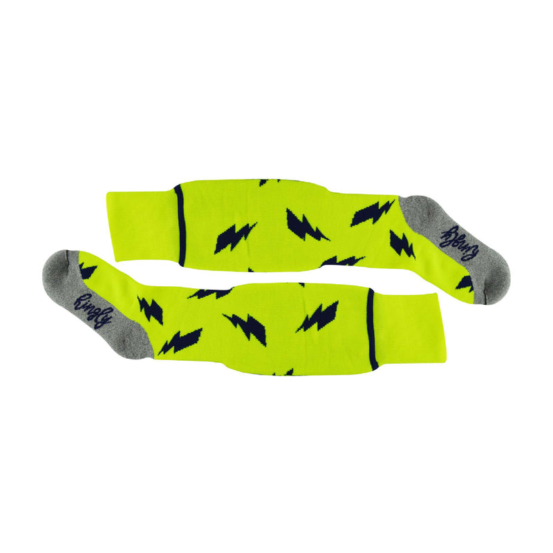 1 Pack Adults & Kids Knee High Fun Patterned Hockey Socks - Lightning Bolts