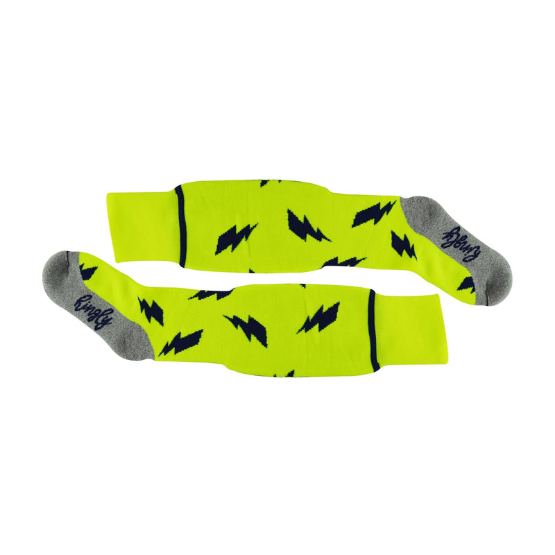 1 Pack Adults & Kids Knee High Fun Patterned Hockey Socks - Lightning Bolts