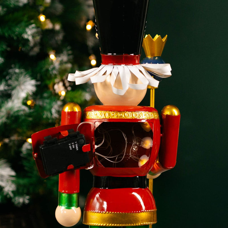 Deluxe In Lit Metal Christmas  Hand Painted Nutcracker 80cm