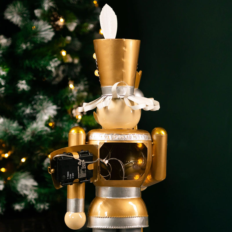 Large Gold LED Christmas Nutcracker