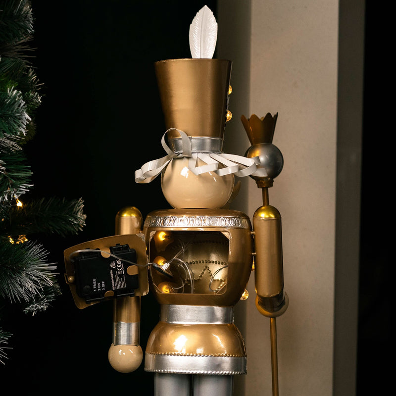 Large Gold LED Christmas Nutcracker